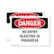 Signmission No Entry Blasting In Progress Danger Sign, Vinyl Decal, 10in W x 7in L, 2PK OS-2PACK-DS-D-710-L-2492 - alternate 1